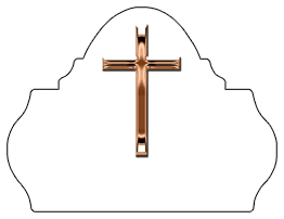 DARAY L 510 BZ WT Bronze Single Cross White Background copy